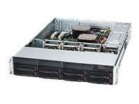 Supermicro SC825 TQ-600LPB - Montowany w stojaku 2U - rozszerzenie ATX - SATA/SAS - wymiana podczas pracy 600 wat - czarny