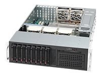Supermicro SC835 TQC-R1K03B - Montowany w stojaku 3U - rozszerzenie ATX - SATA/SAS - wymiana podczas pracy - czarny