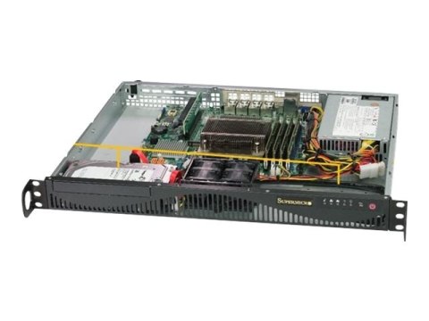 Supermicro SuperServer 5019C-M4L - Serwer - montowany w stojaku 1U - pojedynczy - bez CPU - RAM 0 GB - brak HDD - AST2500 - Giga