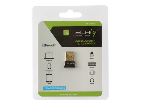 TECHly - Adapter sieciowy - USB - Bluetooth 4.0 EDR - Klasa 1 - czarny