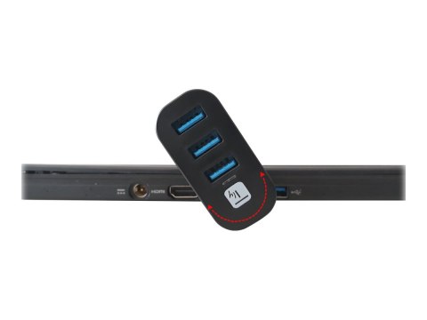 TECHly Mini Rotating Hub - Koncentrator - 3 x SuperSpeed USB 3.0 - stacjonarny