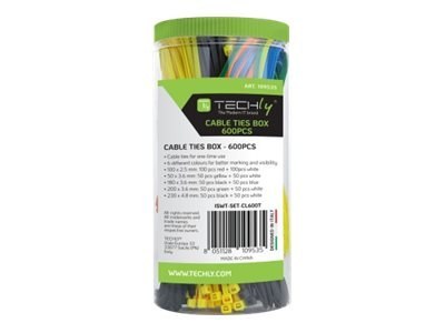TECHly - Zestaw opasek zaciskowych do kabli - wielokolorowy