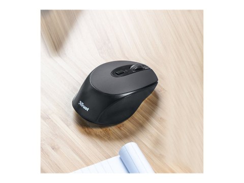 Trust Zaya - Mysz - prawo i leworęczna - optyczna - 4 przyciski - bezprzewodowa - 2.4 GHz - odbiornik bezprzewodowy USB - czarny