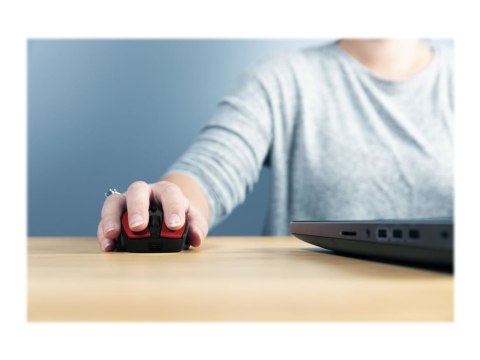 Trust Zaya - Mysz - prawo i leworęczna - optyczna - 4 przyciski - bezprzewodowa - 2.4 GHz - odbiornik bezprzewodowy USB - czerwo