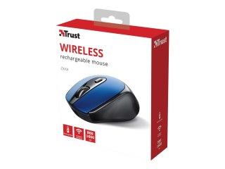 Trust Zaya - Mysz - prawo i leworęczna - optyczna - 4 przyciski - bezprzewodowa - 2.4 GHz - odbiornik bezprzewodowy USB - niebie