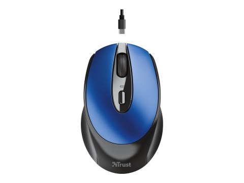 Trust Zaya - Mysz - prawo i leworęczna - optyczna - 4 przyciski - bezprzewodowa - 2.4 GHz - odbiornik bezprzewodowy USB - niebie