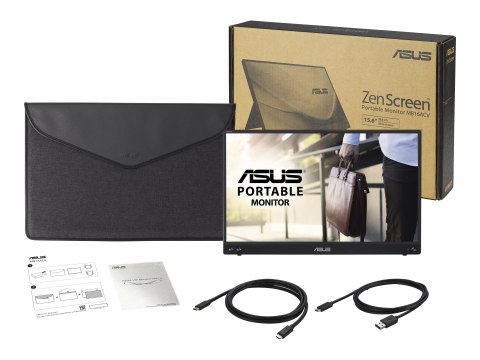 ASUS ZenScreen MB16ACV - Monitor LED - 15.6" - przenośny - 1920 x 1080 Full HD (1080p) @ 60 Hz - IPS - 250 cd/m² - 800:1 - 5 ms 