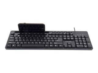 Gembird - Klawiatura - z uchwyt na telefon - USB - QWERTY - US - czarny