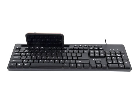 Gembird - Klawiatura - z uchwyt na telefon - USB - QWERTY - US - czarny