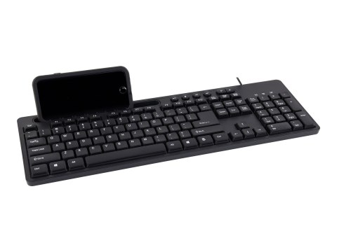 Gembird - Klawiatura - z uchwyt na telefon - USB - QWERTY - US - czarny