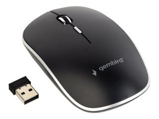 Gembird - Mysz - optyczna - 4 przyciski - bezprzewodowa - 2.4 GHz - odbiornik bezprzewodowy USB - czarny