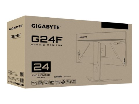Gigabyte G24F - Monitor LED - 24" - 1920 x 1080 Full HD (1080p) @ 165 Hz - IPS - 300 cd/m² - 1000:1 - 1 ms - 2xHDMI, DisplayPort