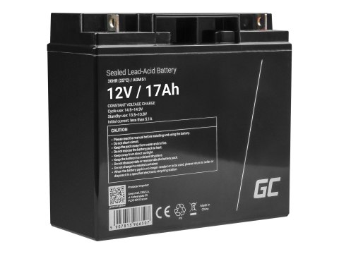 Green Cell AGM - Bateria - kwasowo-ołowiowy - 17 Ah - czarny