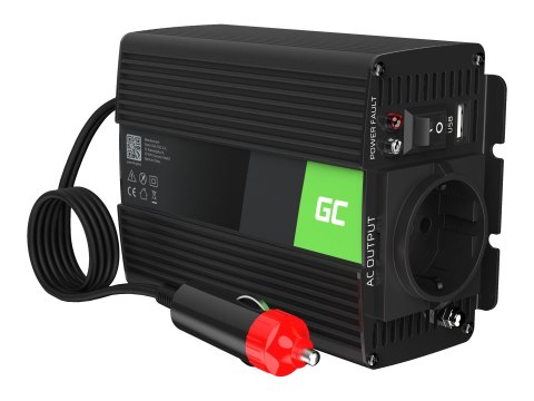 Green Cell INV29 - Inwerter DC na AC - DC 12 V - 150 wat - złącza wyjściowe: 1 - Europa - czarny