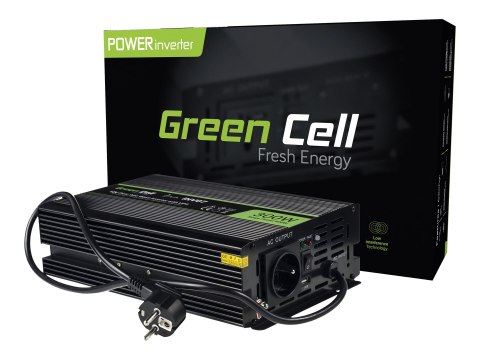 Green Cell - Inwerter DC na AC - 12 V - 300 wat - czarny