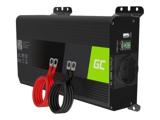 Green Cell - Inwerter DC na AC - DC 12 V - 500 wat - złącza wyjściowe: 1 - czarny