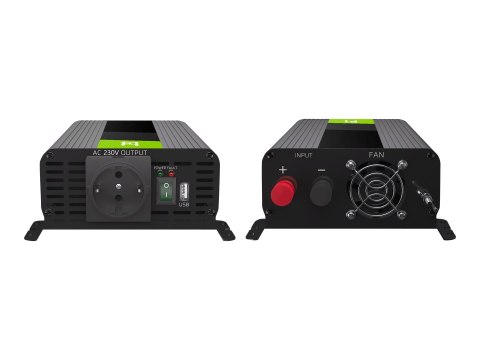 Green Cell - Inwerter DC na AC - DC 12 V - 500 wat - złącza wyjściowe: 1 - czarny