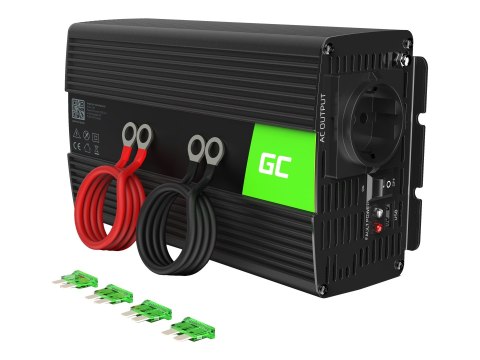 Green Cell - Inwerter DC na AC - DC 24 V - 1000 wat - złącza wyjściowe: 1 - czarny