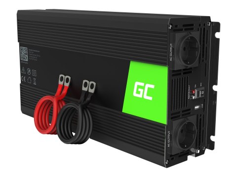 Green Cell - Inwerter DC na AC - DC 24 V - 3000 wat - złącza wyjściowe: 2 - czarny