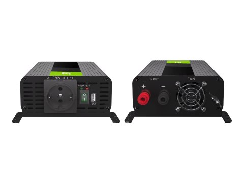 Green Cell PRO INVGC05 - Inwerter DC na AC - DC 12 V - 300 wat - złącza wyjściowe: 1 - Europa - czarny