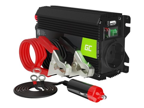 Green Cell PRO - Inwerter DC na AC - DC 12 V - 300 wat - złącza wyjściowe: 1 - czarny