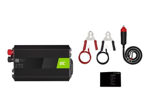 Green Cell PRO - Inwerter DC na AC - DC 12 V - 300 wat - złącza wyjściowe: 1 - czarny