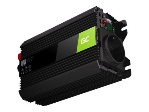 Green Cell PRO - Inwerter DC na AC - DC 12 V - 300 wat - złącza wyjściowe: 1 - czarny