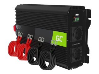 Green Cell PRO - Inwerter DC na AC - DC 12 V - 3000 wat - złącza wyjściowe: 2 - czarny