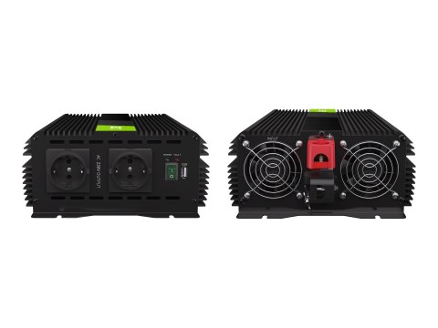 Green Cell PRO - Inwerter DC na AC - DC 12 V - 3000 wat - złącza wyjściowe: 2 - czarny