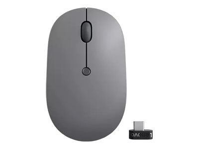 Lenovo Go - Mysz - ergonomiczna - prawo i leworęczna - niebieska optyczna - 5 przyciski - bezprzewodowa - 2.4 GHz - odbiornik be