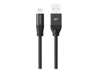 Silicon Power Boost Link PET LK35AL - Kabel Lightning - Lightning męski do USB męski - 1 m - ekranowana - czarny