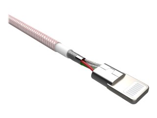Silicon Power Boost Link PET LK35AL - Kabel Lightning - Lightning męski do USB męski - 1 m - ekranowana - różowy
