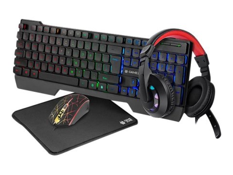 Tracer GAMEZONE Mamooth 4 in 1 - Klawiatura, mysz, zestaw słuchawkowy i podkładka pod mysz - zestaw - podświetlenie - USB