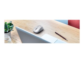 Trust Yvi - Mysz - prawo i leworęczna - optyczna - 4 przyciski - bezprzewodowa - 2.4 GHz - odbiornik bezprzewodowy USB - biały