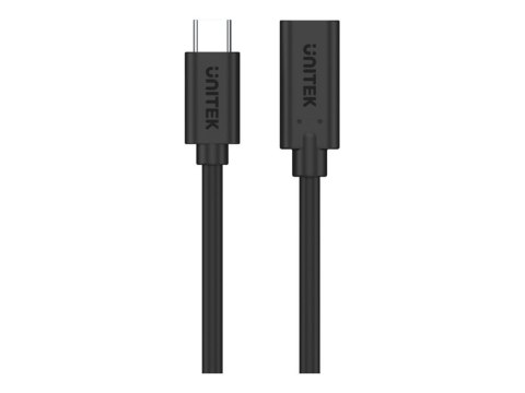 Unitek C14086BK - Przedłużacz kabla USB - USB-C (F) do USB-C (M) - USB 3.2 Gen 2 - 20 V - 5 A - 50 cm - nieruchomy, Zasilanie US