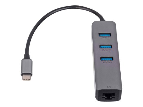 Akyga AK-AD-66 - Adapter sieciowy - USB-C - Gigabit Ethernet x 1 - czarny