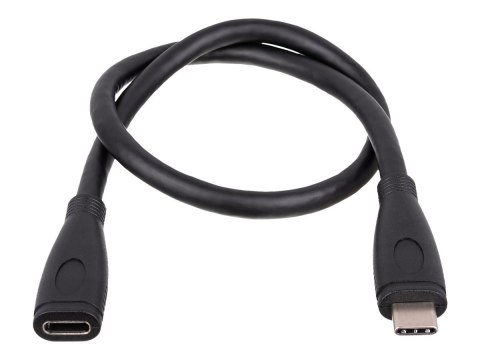 Akyga AK-USB-32 - Przedłużacz kabla USB - USB-C (M) do USB-C (F) - USB 3.2 Gen 2 - 20 V - 5 A - 30 cm - obsługa 4K - czarny