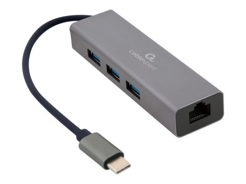 Cablexpert A-CMU3-LAN-01 - Koncentrator - 3 x USB 3.1 Gen 1 + 1 x 10/100/1000 - stacjonarny