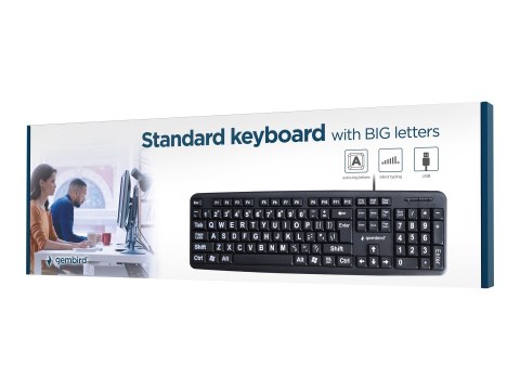 Gembird KB-US-103 - Klawiatura - USB - QWERTY - US - czarny - kolorowe pudełko
