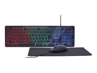 Gembird KBS-UML-01 - Klawiatura, mysz i podkładka (zestaw) - podświetlenie - USB - US - do sprzedaży detalicznej - kolorowe pude