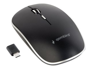 Gembird MUSW-4BSC-01 - Mysz - optyczna - 4 przyciski - bezprzewodowa - 2.4 GHz - odbiornik bezprzewodowy USB-C - czarny - bliste