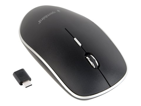 Gembird MUSW-4BSC-01 - Mysz - optyczna - 4 przyciski - bezprzewodowa - 2.4 GHz - odbiornik bezprzewodowy USB-C - czarny - bliste