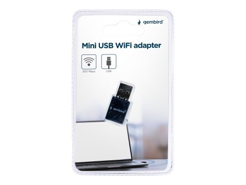 Gembird WNP-UA300-01 MINI - Adapter sieciowy - USB 2.0 - 802.11b/g/n