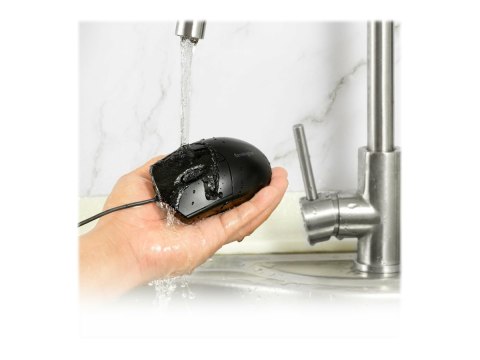 Kensington Pro Fit Washable Wired Mouse - Mysz - prawo i leworęczna - optyczna - 3 przyciski - przewodowa - USB