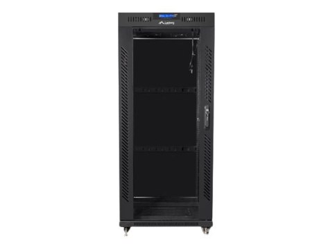 Lanberg - Stojak szafa - z 2 wentylatory chłodzące, wyświetlacz - czarny, RAL 9004 - 27U - 19"