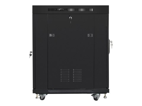 Lanberg - Stojak szafa - z 4 wentylatory chłodzące, wyświetlacz - czarny, RAL 9004 - 15U - 19"