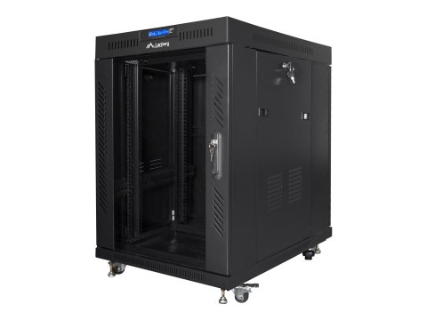 Lanberg - Stojak szafa - z 4 wentylatory chłodzące, wyświetlacz - czarny, RAL 9004 - 15U - 19"