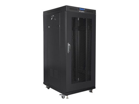 Lanberg - Stojak szafa - z 4 wentylatory chłodzące, wyświetlacz - czarny, RAL 9004 - 27U - 19"