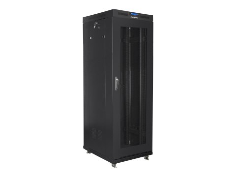 Lanberg - Stojak szafa - z wyświetlacz, 4 wentylatory chłodzące - czarny, RAL 9004 - 37U - 19"
