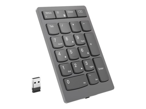 Lenovo Go Wireless Numeric Keypad - Klawiatura keypad - bezprzewodowa - 2.4 GHz - przełącznik: Nożycowa Struktura Klawiszy - gra